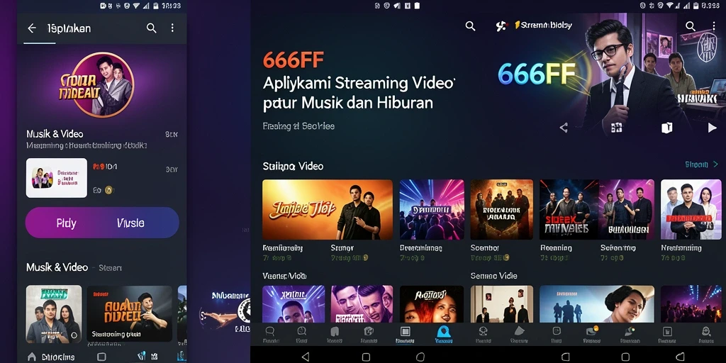 Tampilan antarmuka 666FF dengan pilihan video streaming yang beragam.