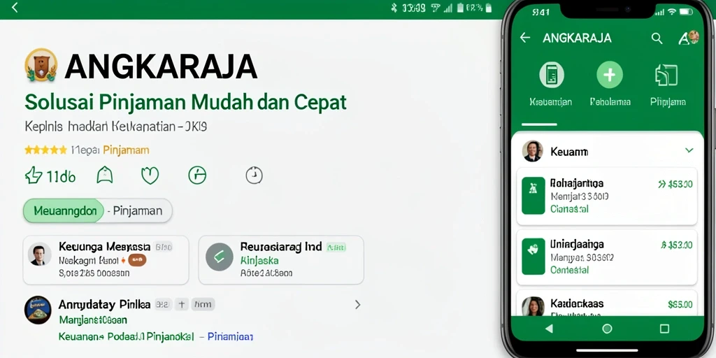 Tampilan antarmuka aplikasi ANGKARAJA yang sederhana dan fungsional untuk pengajuan pinjaman.