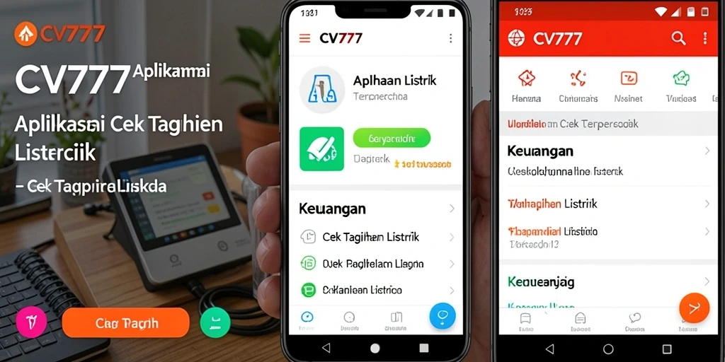 Tampilan antarmuka CV777 untuk cek tagihan listrik yang mudah dipahami.