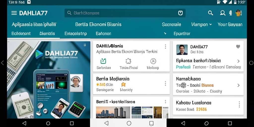 Antarmuka modern dari aplikasi Ekonomi Bisnis DAHLIA77.