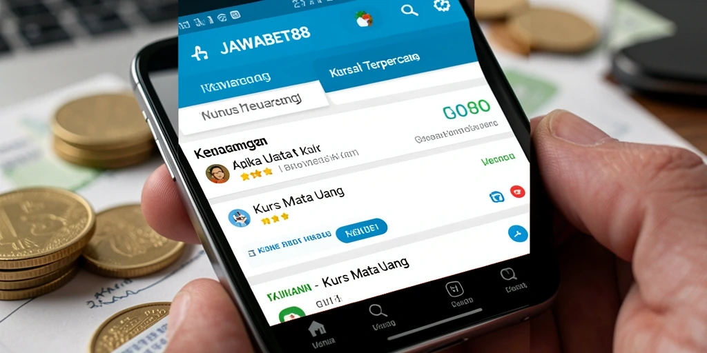 Antarmuka JAWABET88 yang menampilkan nilai tukar mata uang terkini.