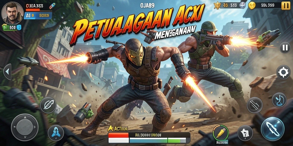 Tampilan antarmuka game Action OJA89 yang menegangkan.