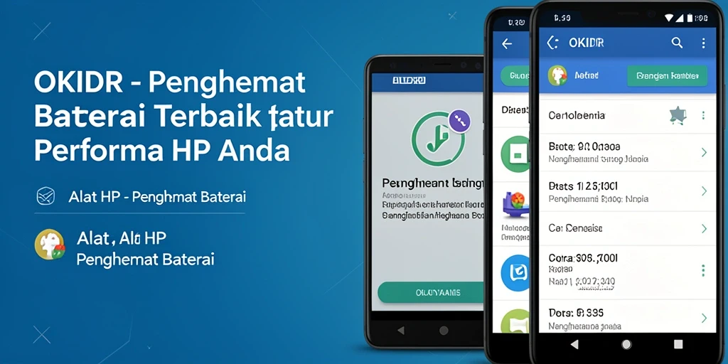 Antarmuka aplikasi OKIDR yang intuitif dan fungsional untuk penghemat baterai.