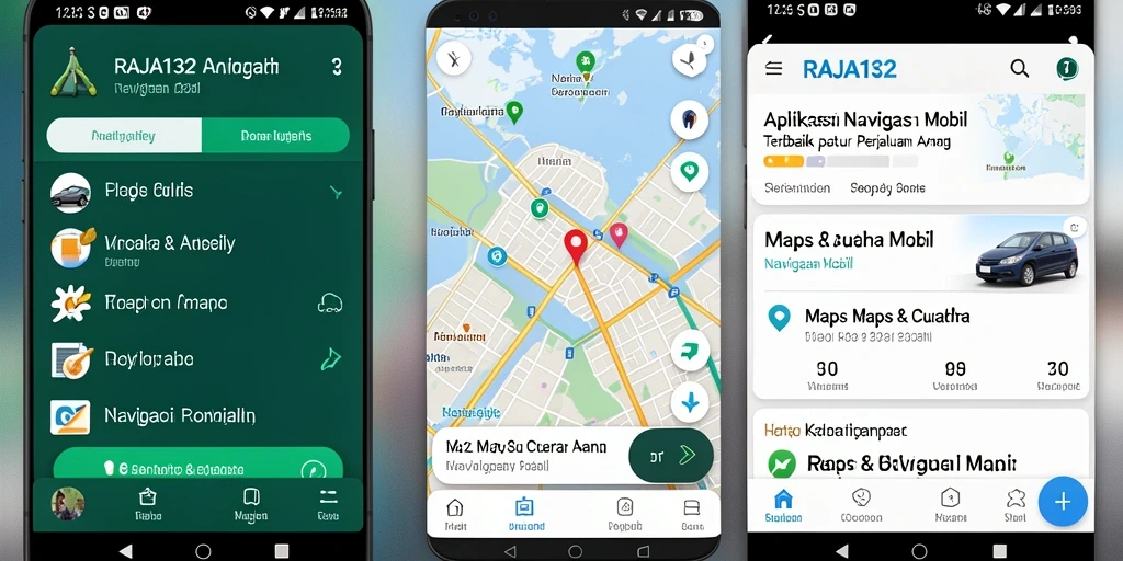 Screenshot utama menampilkan antarmuka Navigasi Mobil RAJA132 yang user-friendly.