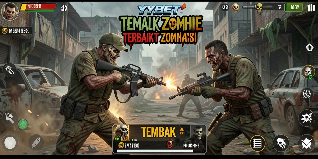 Tampilan antarmuka permainan Tembak Zombie yang menarik dan penuh aksi.